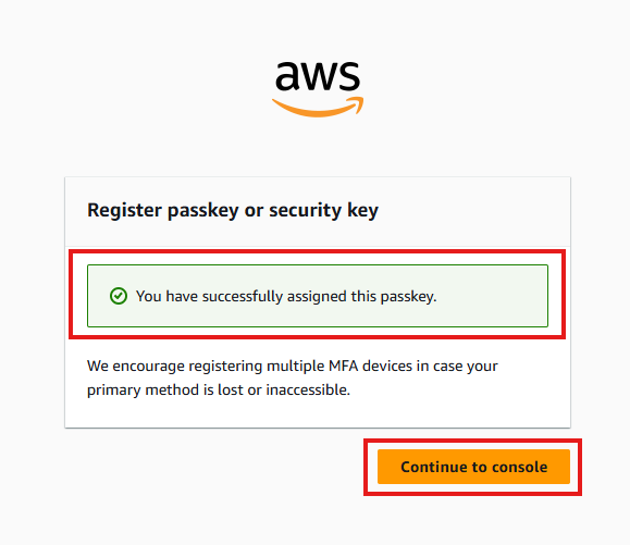 Root user security credentials