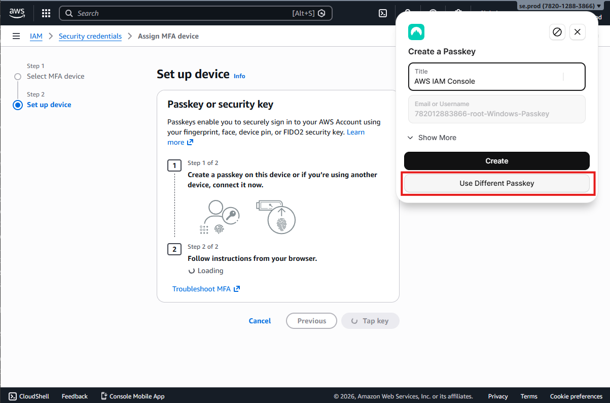 Assign Windows passkey